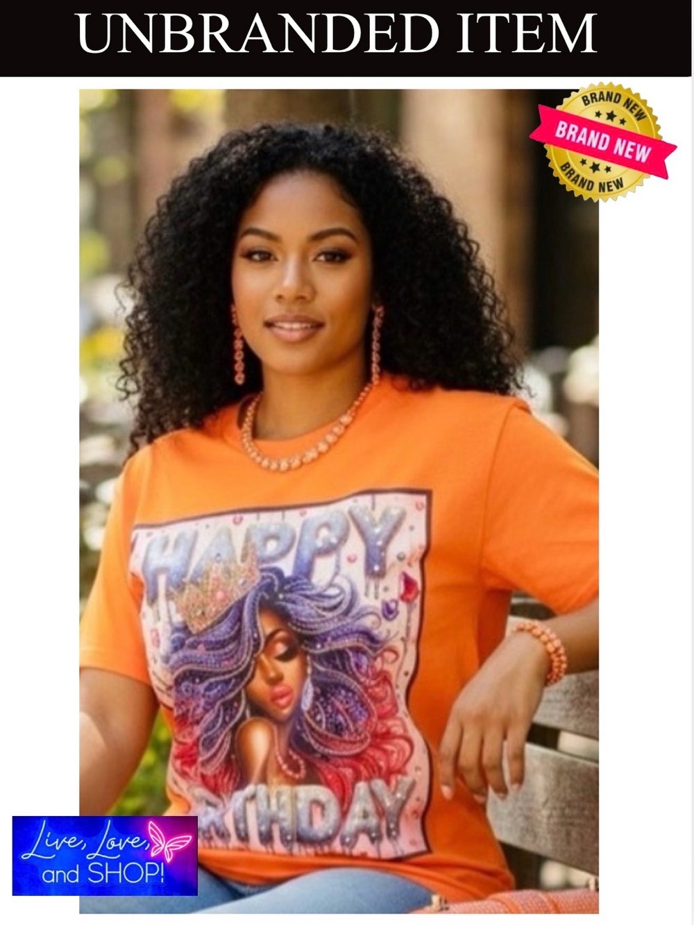 SHIRT: Diva "Happy Birthday" Tee w/Faux Pearls & Rhinestone Detailing, NWT